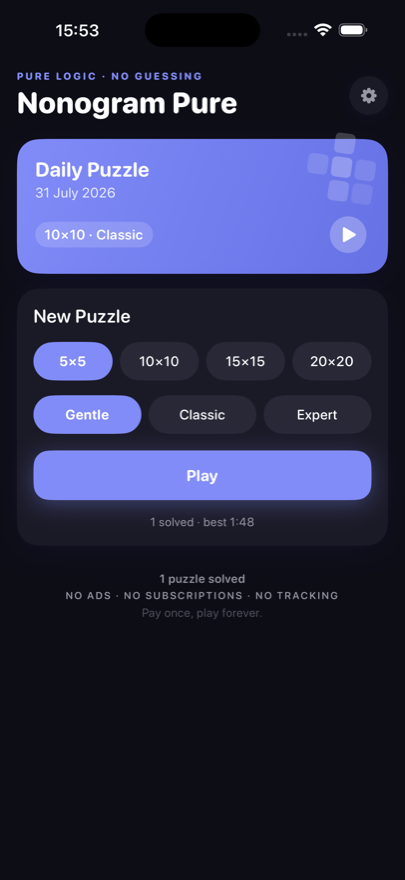 Nonogram Pure in dark mode